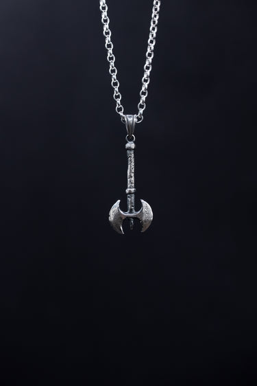 barbarian battle axe dungeons and dragons pendant