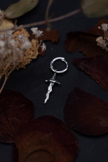mini sword earring hoop medieval